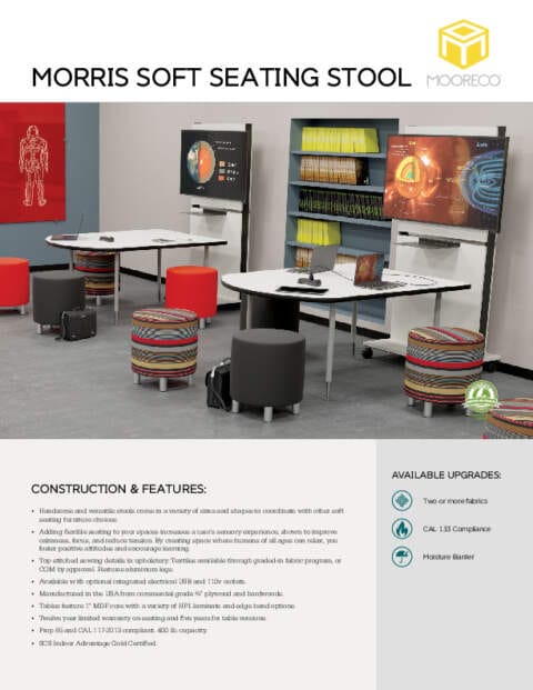 Morris Mobile Soft Seating Stool Feature Sheet