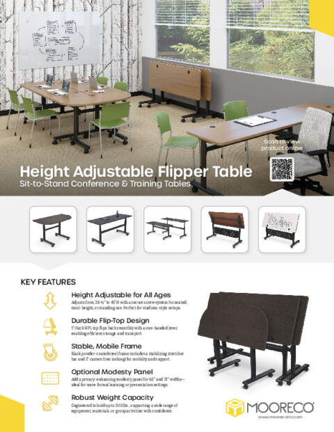 Height Adjustable Flipper Table Feature Sheet