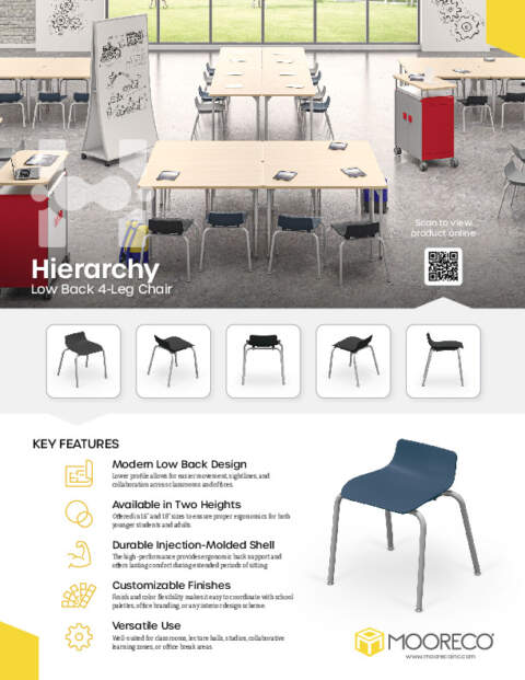 Hierarchy 2.0 Low Back 4-Leg Chair Feature Sheet