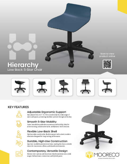 Hierarchy 2.0 Low Back 5-Star Chair Feature Sheet
