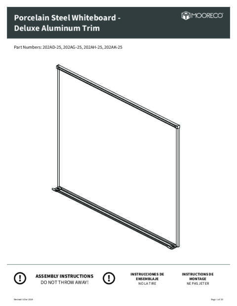 Porcelain Steel Whiteboard Assembly Instructions