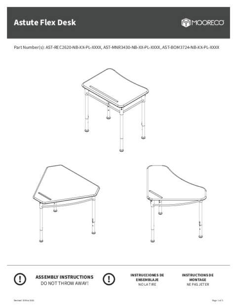 Astute Flex Desk Assembly Instructions