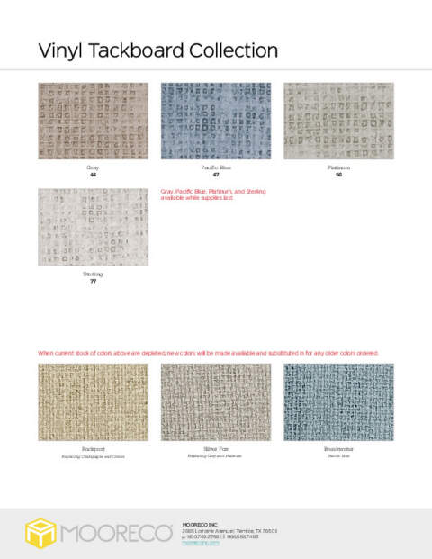 Vinyl Tackboard Swatch Card