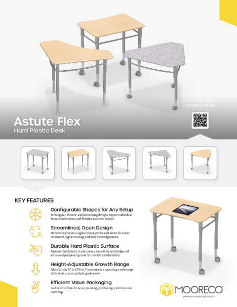 Astute Flex Hard Plastic Desk Feature Sheet