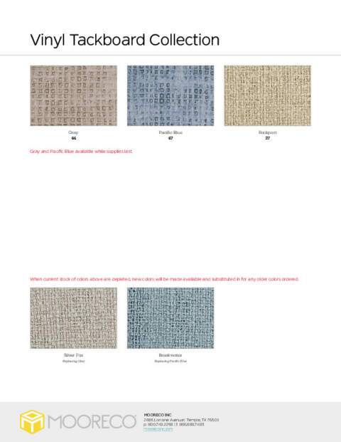 Vinyl Tackboard Swatch Card