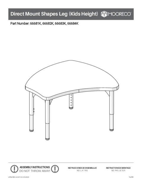 Youth + Standing Height Hierarchy Leg Assembly Instructions