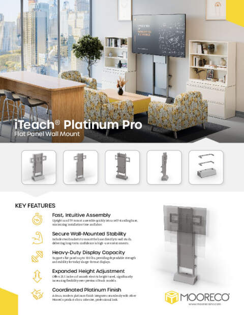 iTeach Platinum Pro Flat Panel Wall Mount Feature Sheet